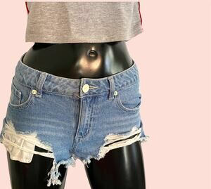 Forever 21 Distressed Zipper Shorts